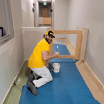 Vanessa Behan crisis nursery painting in progress.