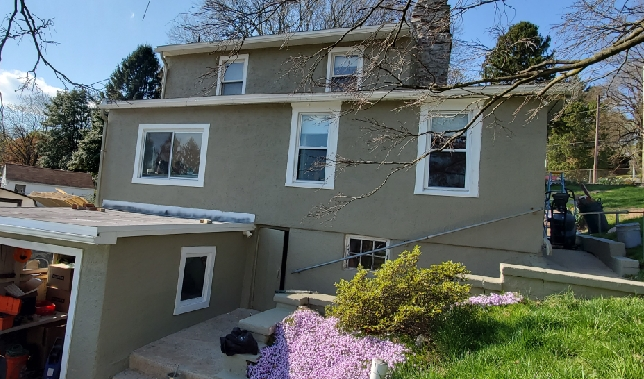 residential rear view before and after painting