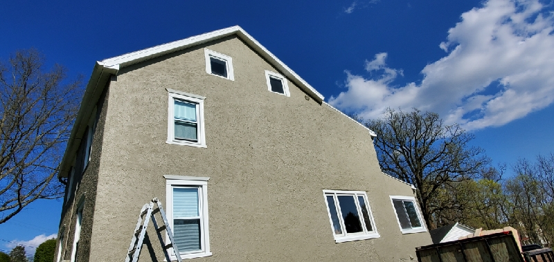 exterior side view before and after painting