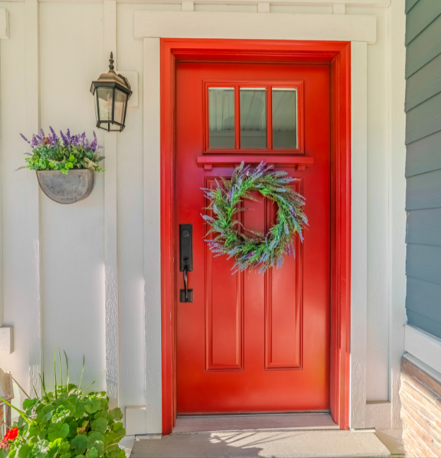 red front door