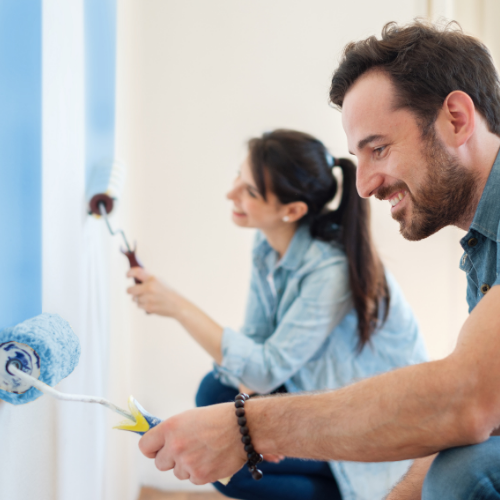 couple interior painting