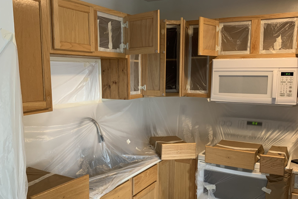 Blue Cabinets Before