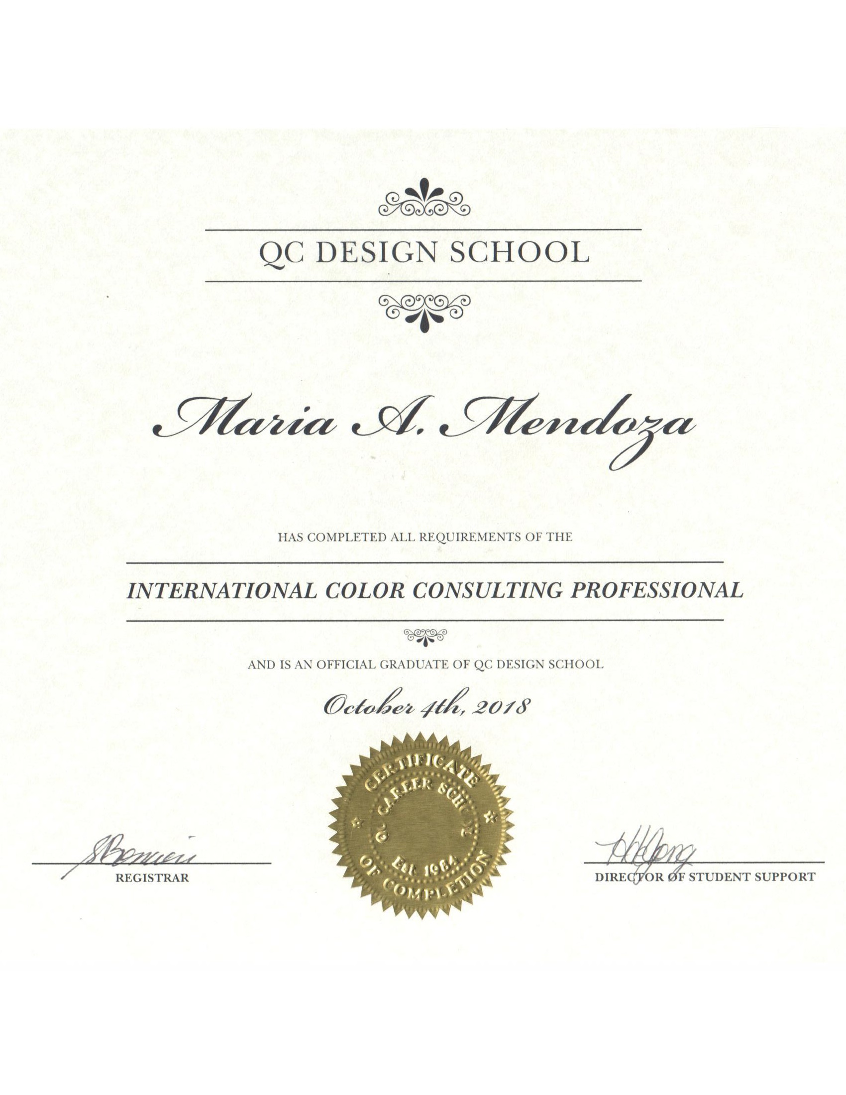 Color Cons. Certificate