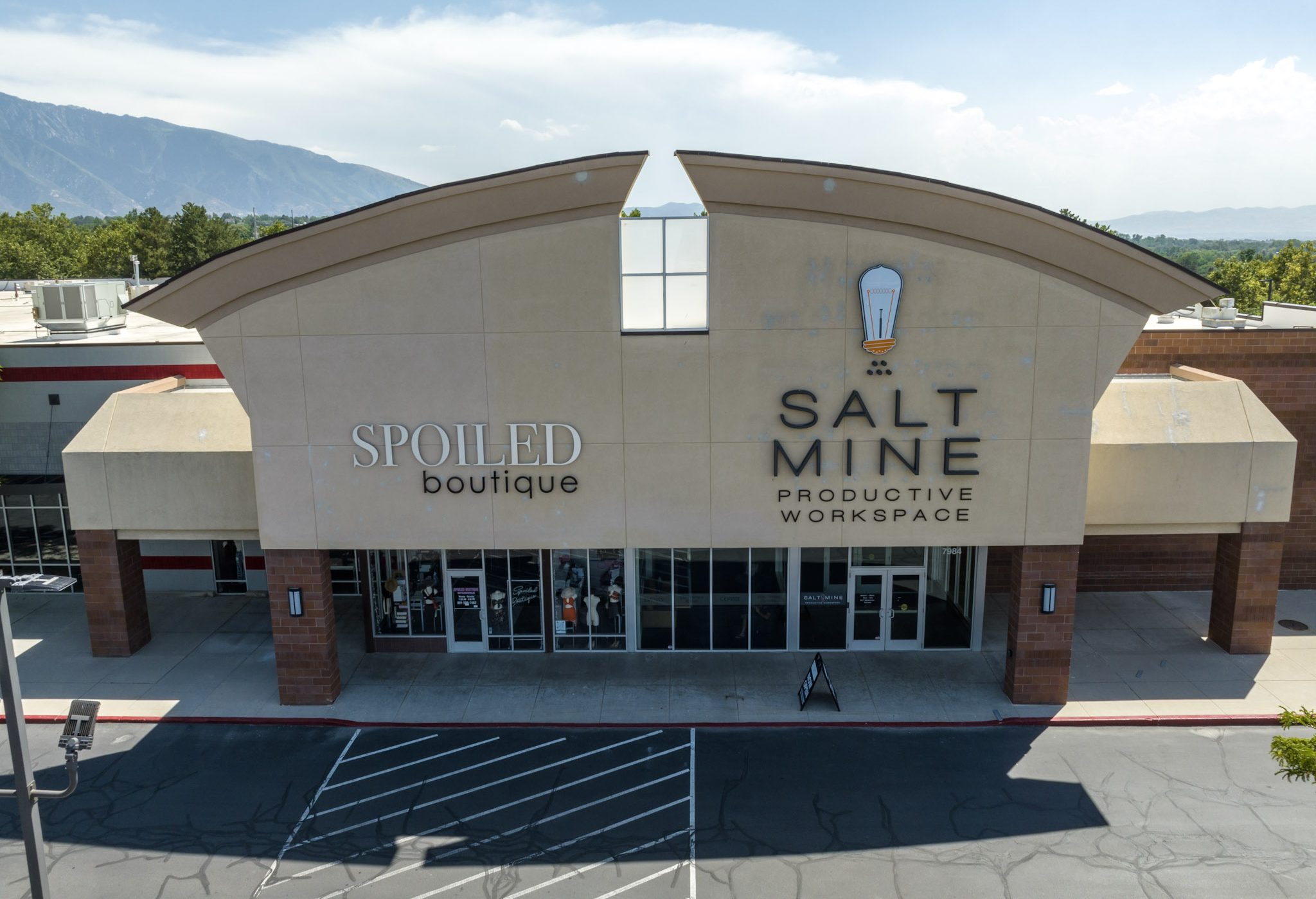 exterior retail space before painting