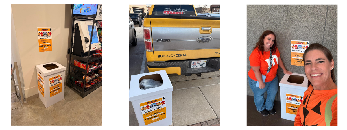 coat drive photo collage