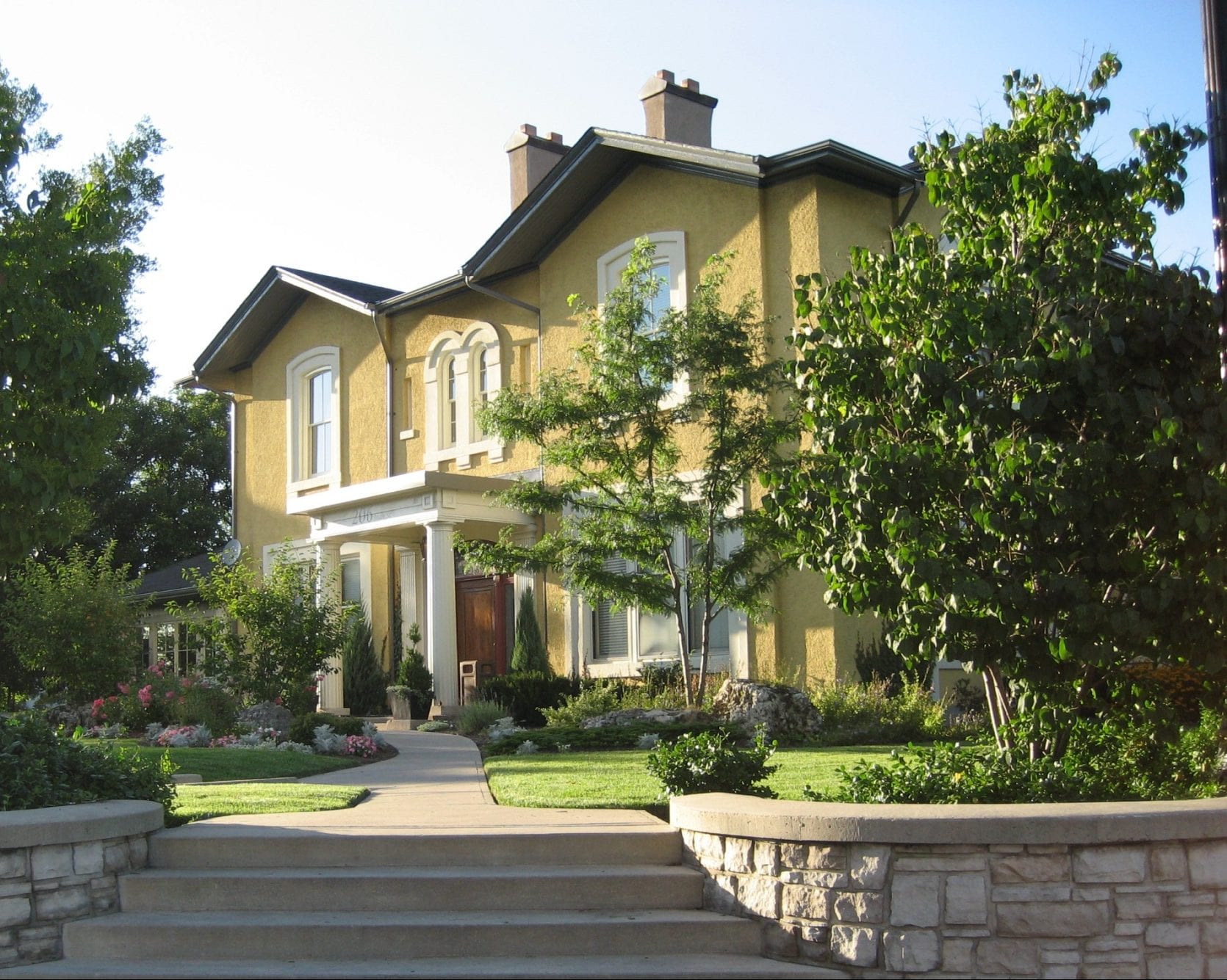 Yellow home exterior