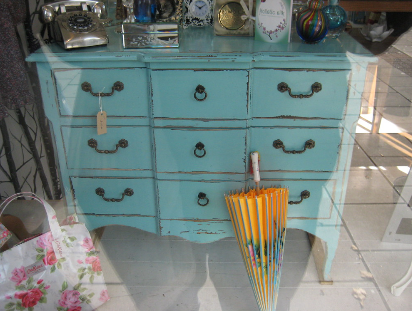 blue dresser