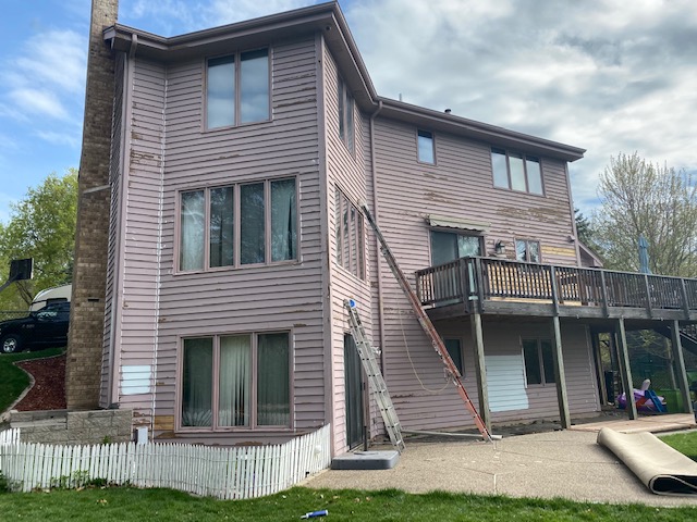 Exterior Painting in Plymouth – Side Before