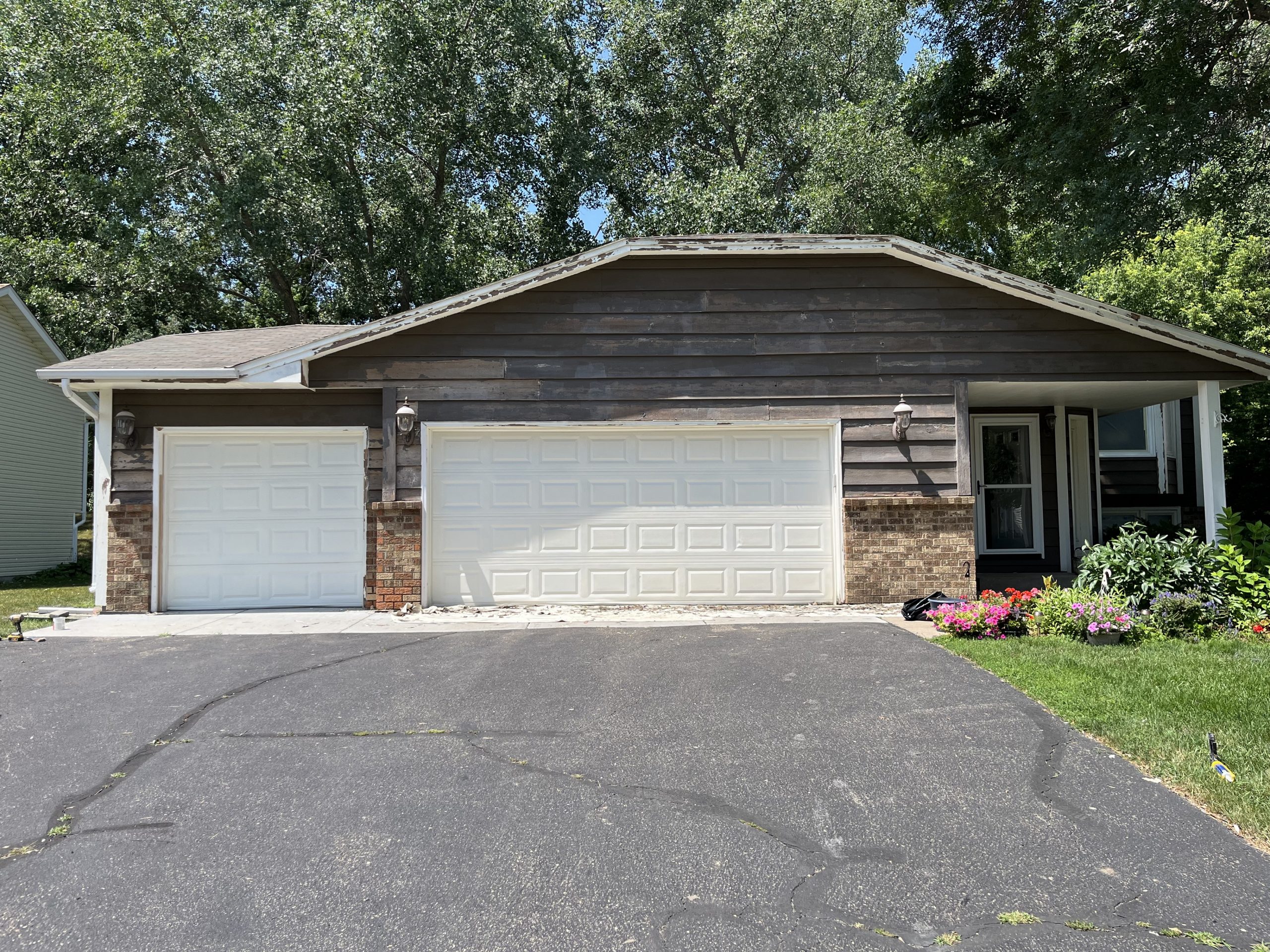 Single-level Home in Plymouth - View from the front before completion
