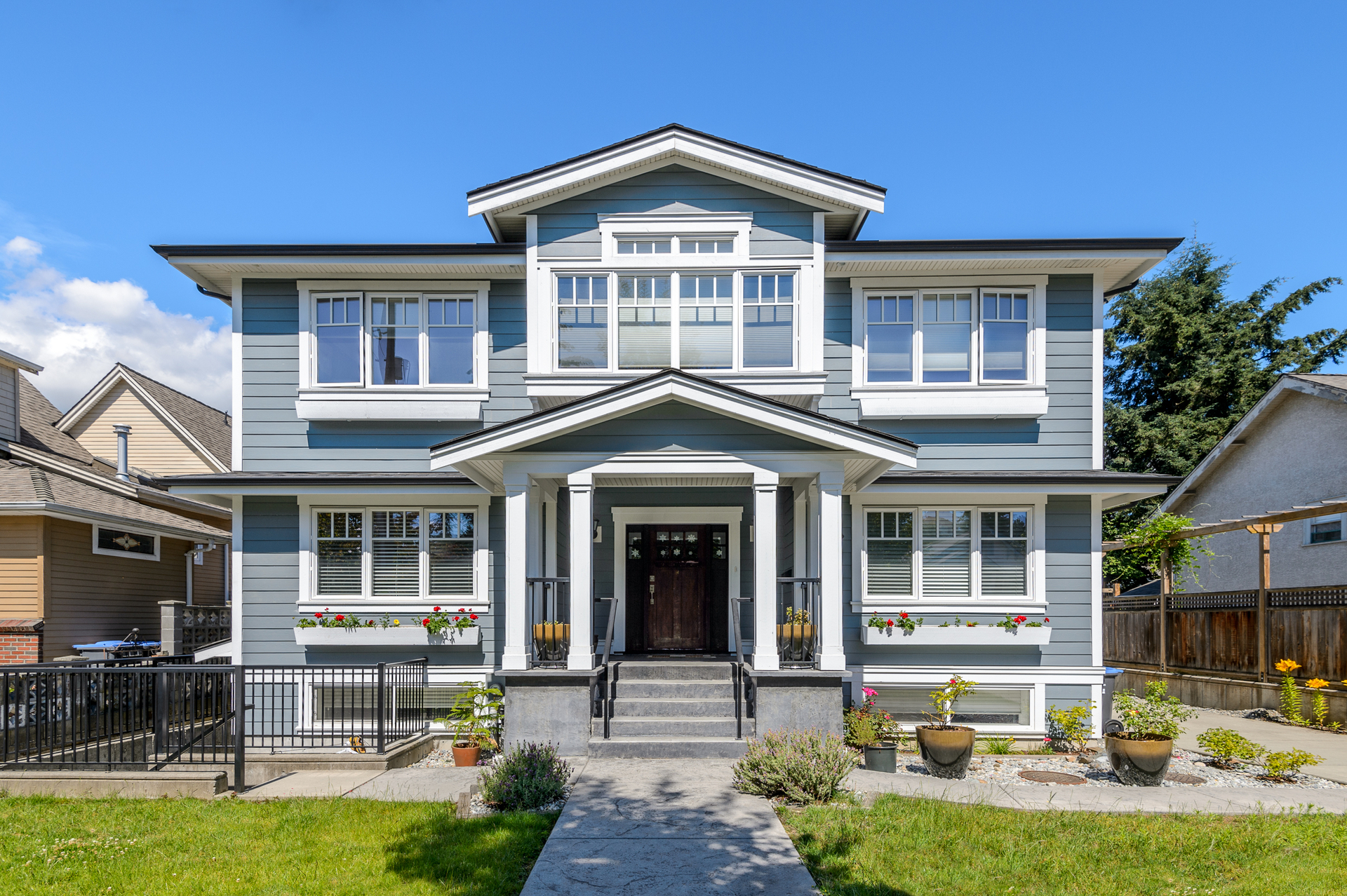 gray craftsman style exterior