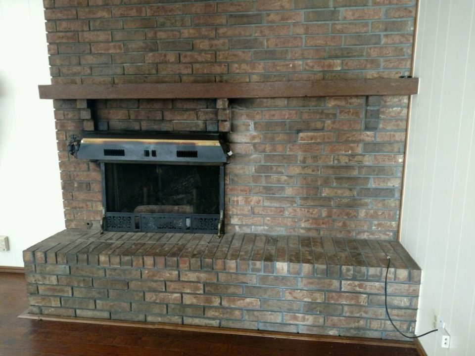 fireplace painting - before