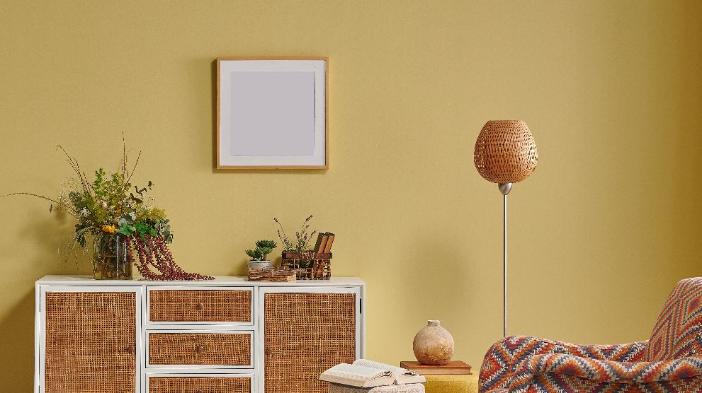 yellow and bronze room