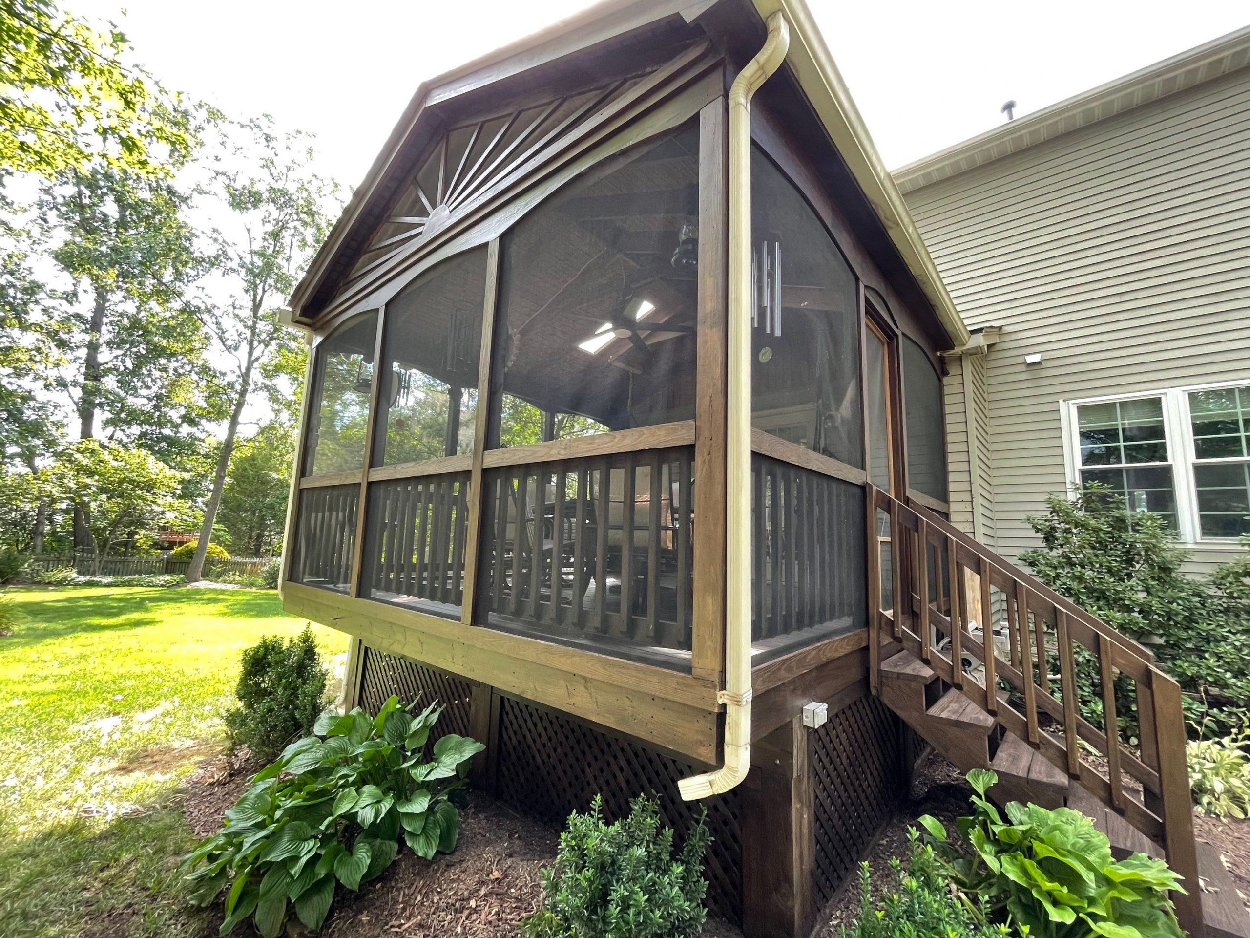Porch Staining Project After