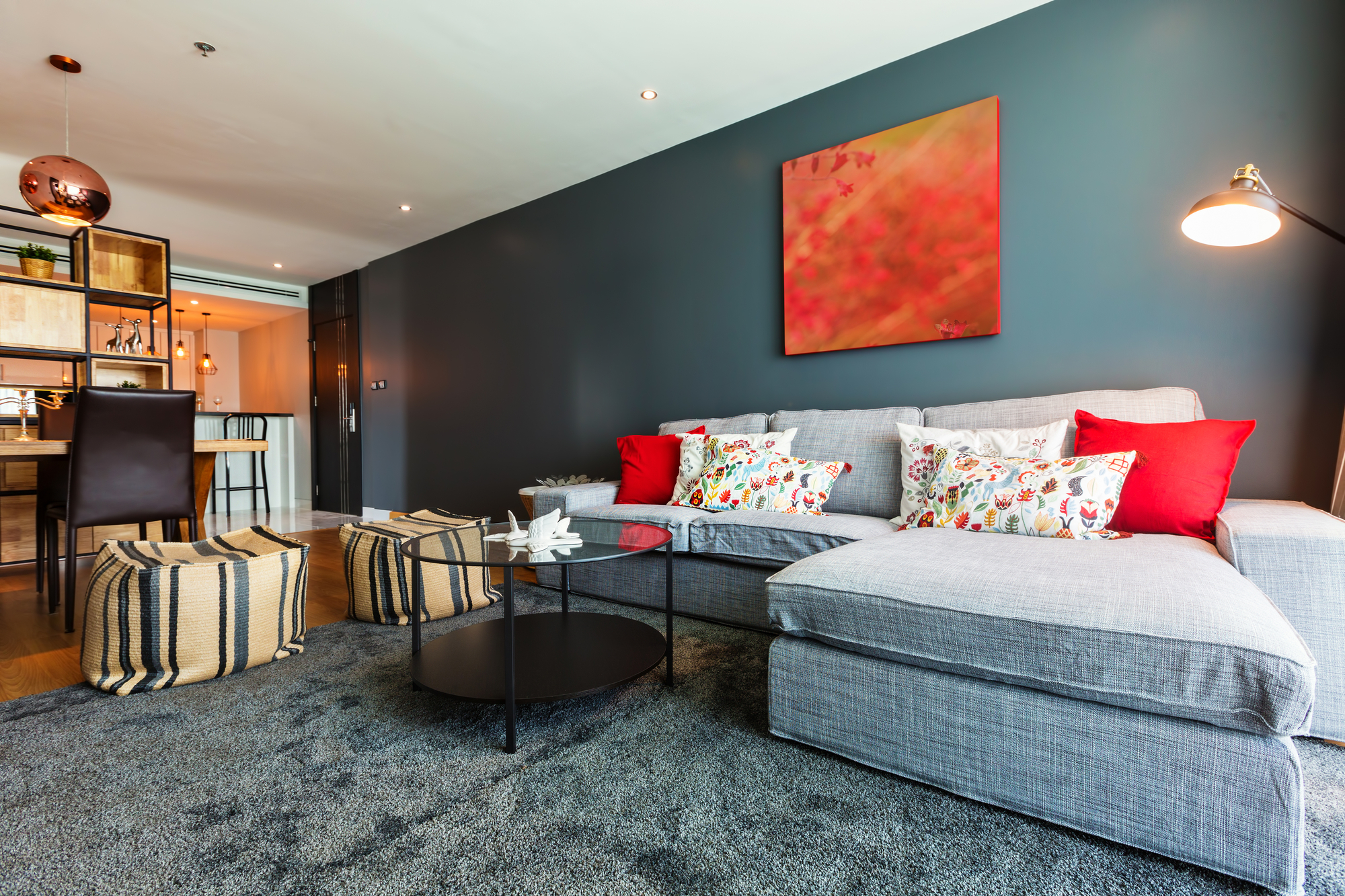 gray living room house interior