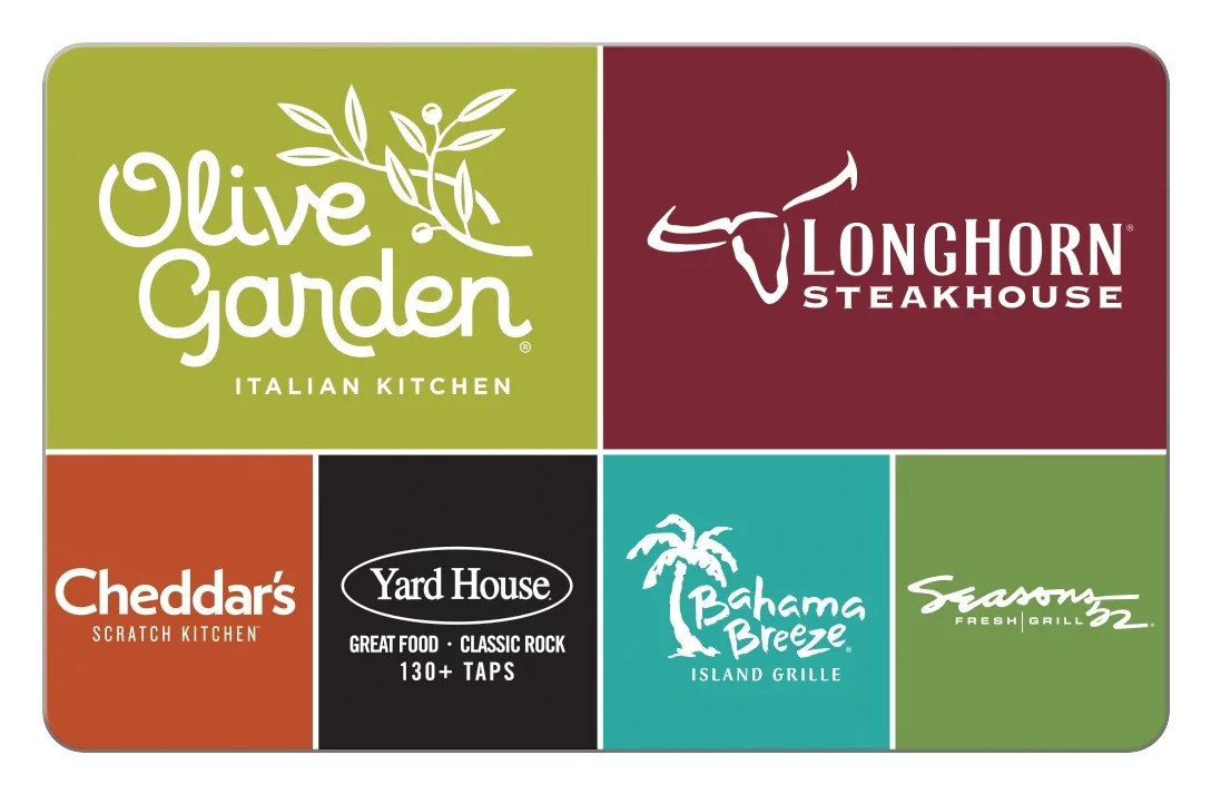 Refer a friend gift card - Olive Garden, Longhorn Steakhouse, Cheddar's, Yard House, Bahama Breeze Island Grill