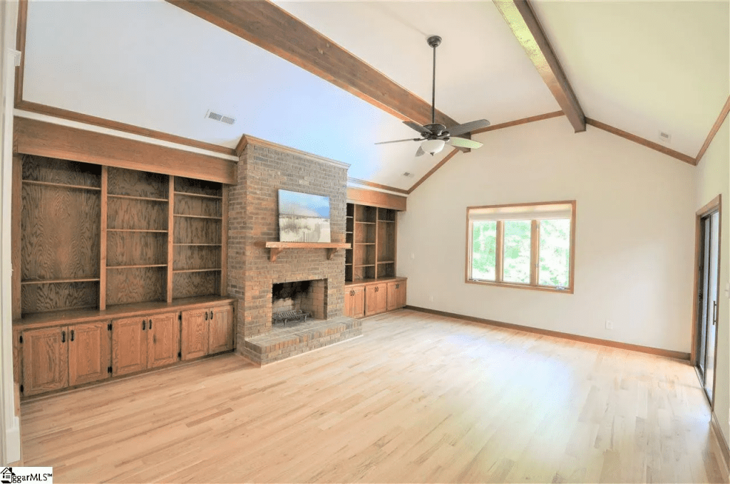 Cabinet & Fireplace Limewash Painting Before