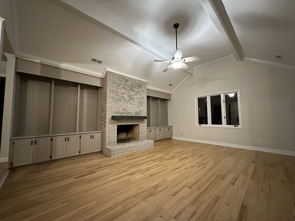 Cabinet & Fireplace Limewash Painting After