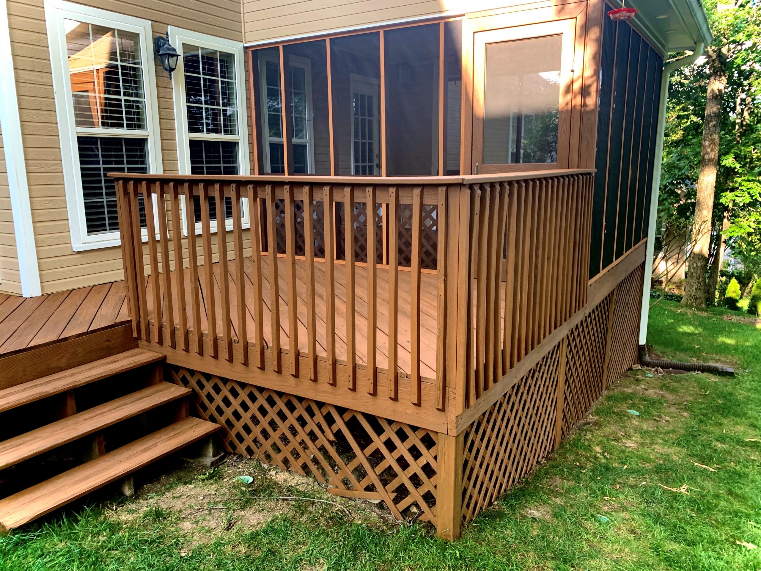 Deck Staining and Porch Screen Replacement in Ooltewah, TN