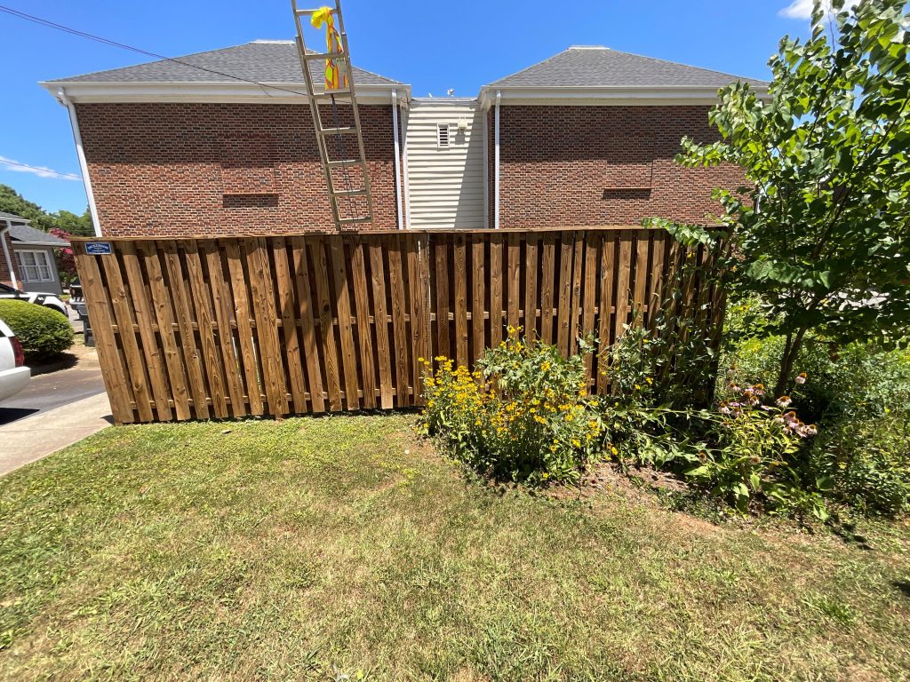 Fence Staining Before & After After