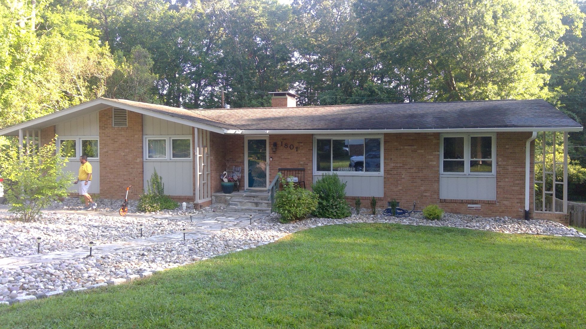 Front Exterior Brick Painting Before and After Before