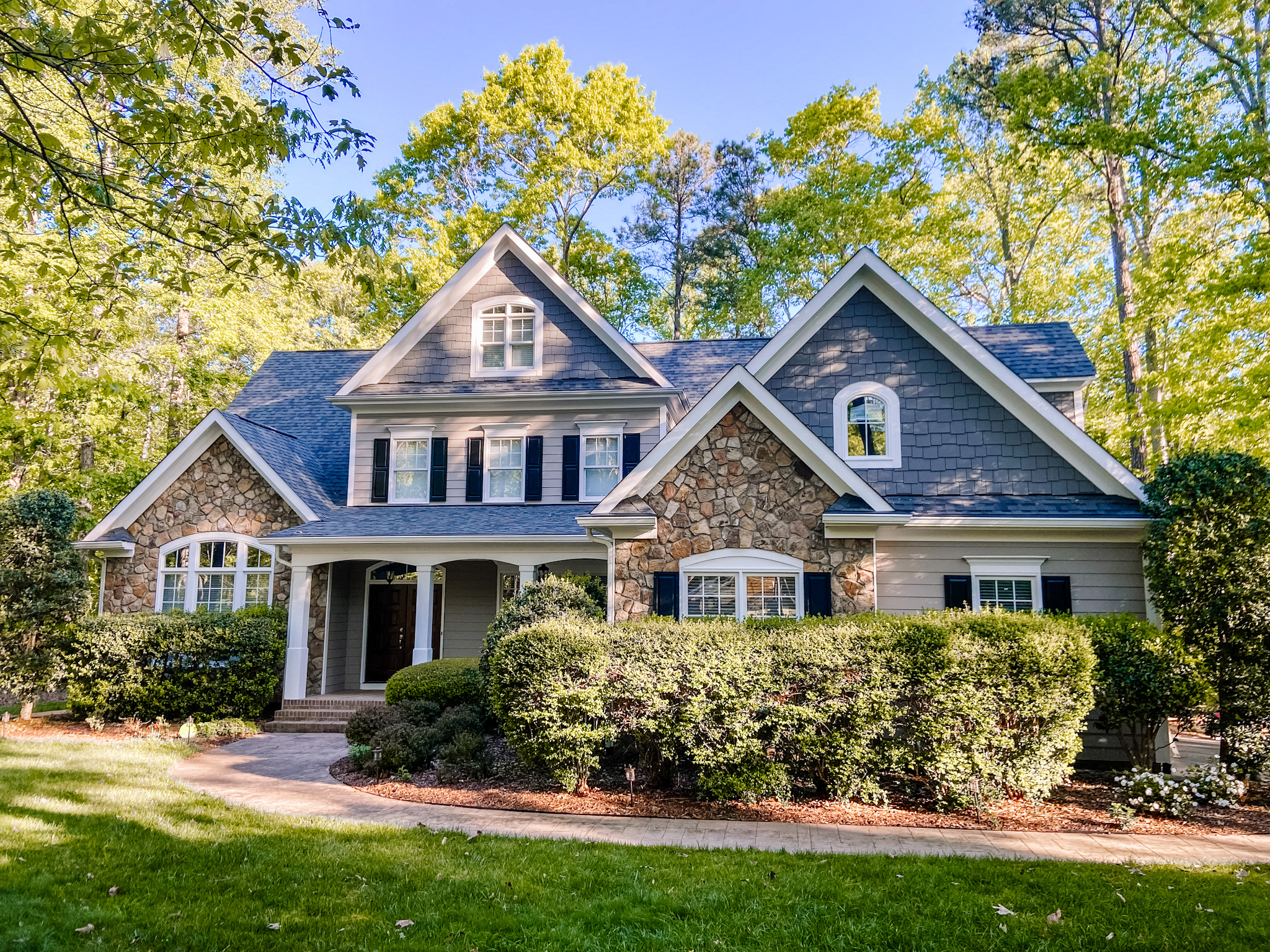 large home after exterior painting