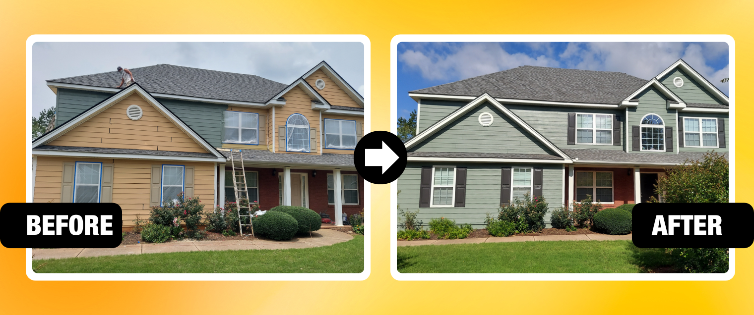 Before and After - Green Villa Rica Exterior