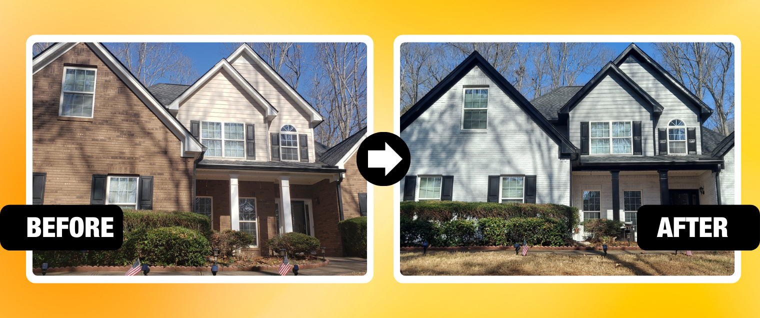 Before and After Brick Painting in Dalla, GA