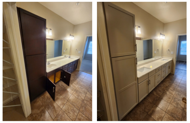 bathroom cabinets before and after paint