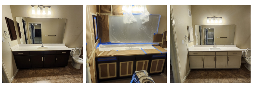 before during and after bathroom