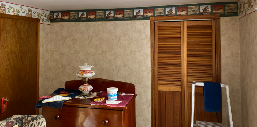 Removing Wallpaper and Painting Before