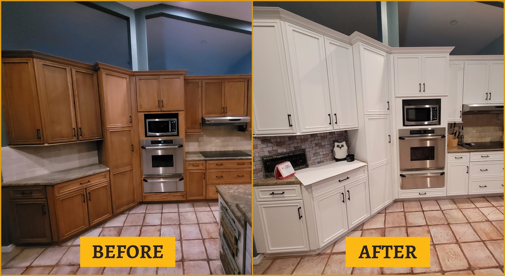 before and after kitchen painting project in east orlando FL