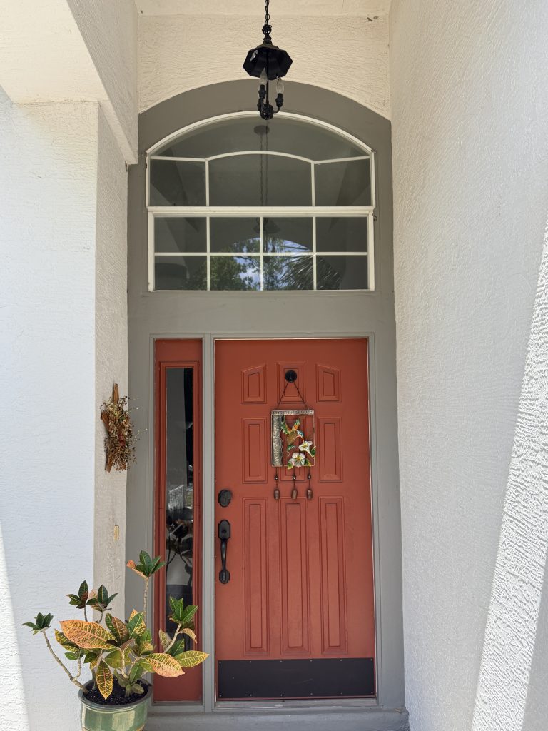 faded red home front door
