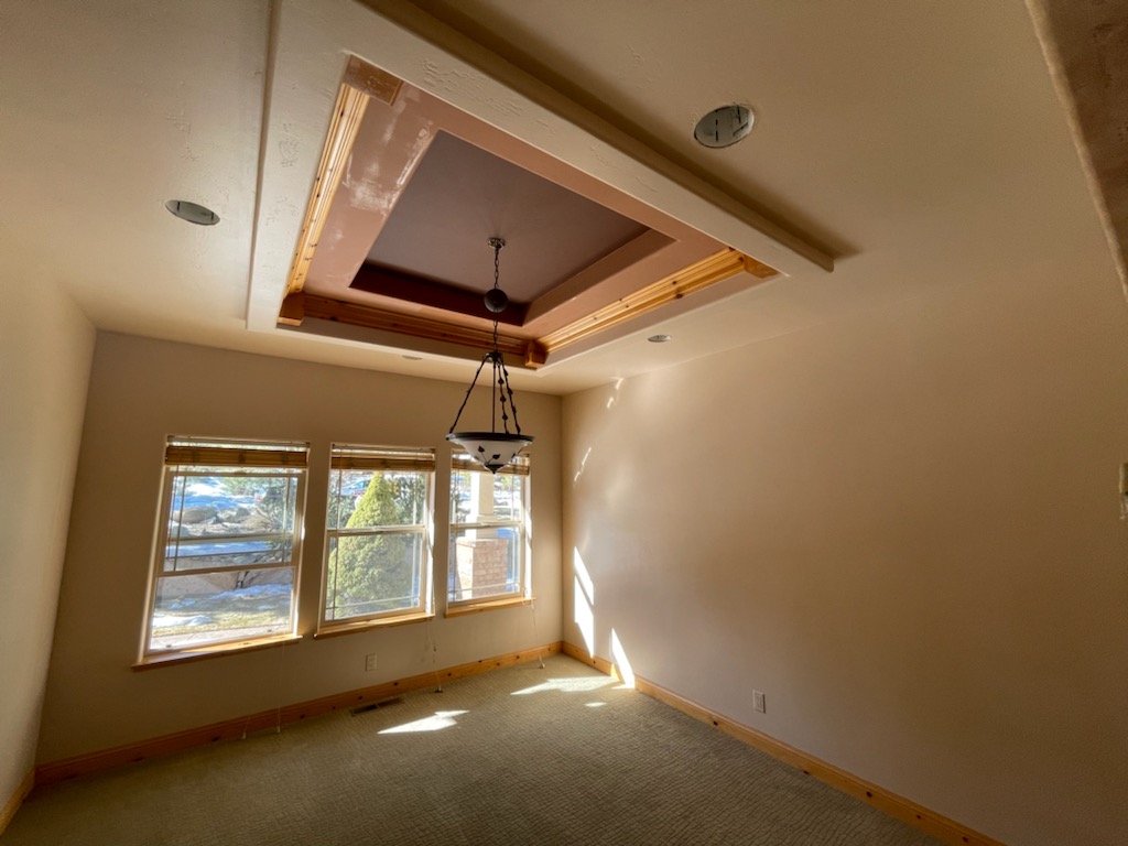 After the faux finish in the dining room was painted over.