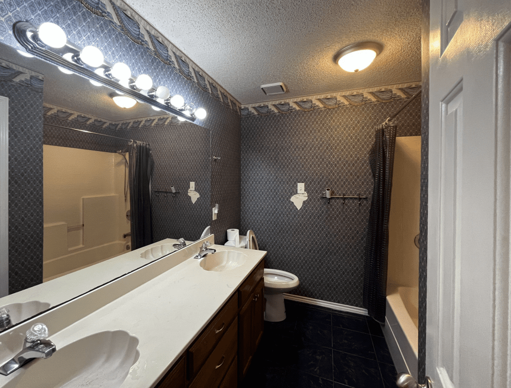 Before and After Bathroom Wallpaper Removal Before