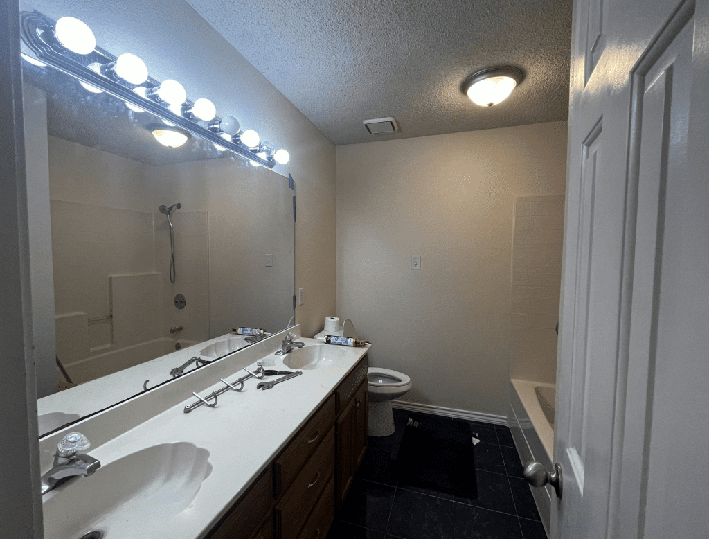 Before and After Bathroom Wallpaper Removal After