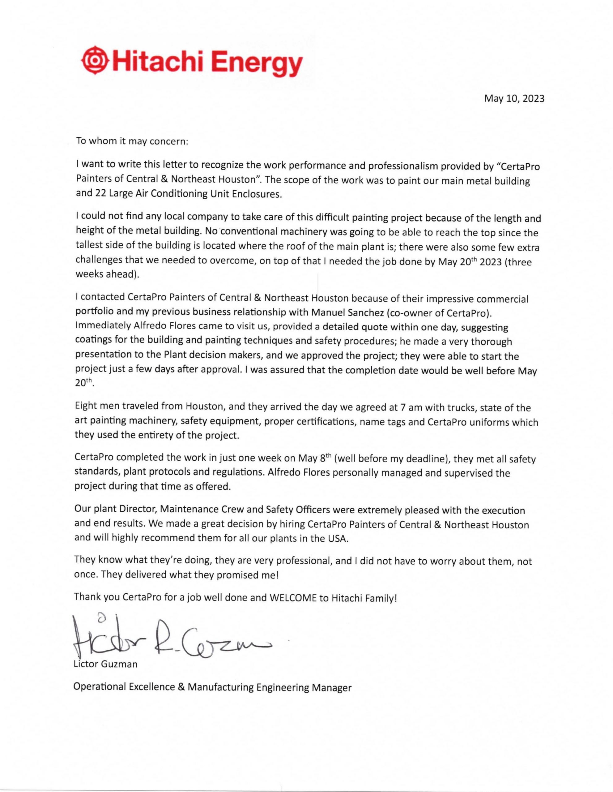 Hitachi Commercial Painting Project