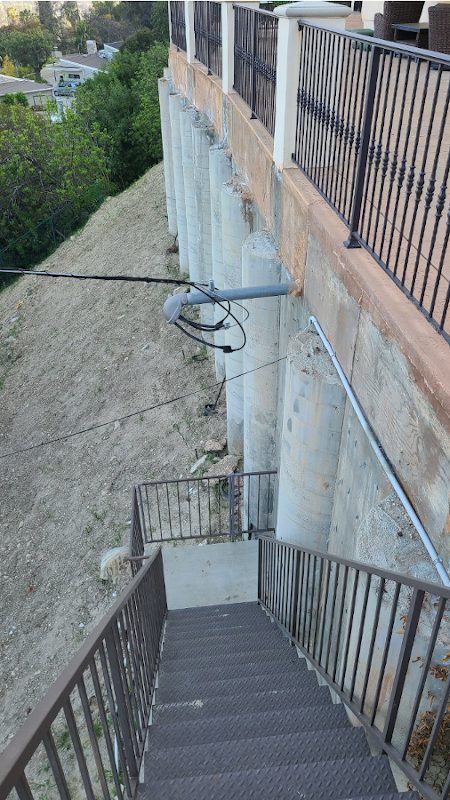 Sherman Oaks retaining wall before being painted.