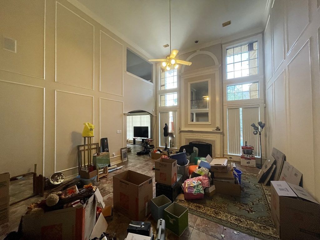 living room before certapro katy tx painting transformation