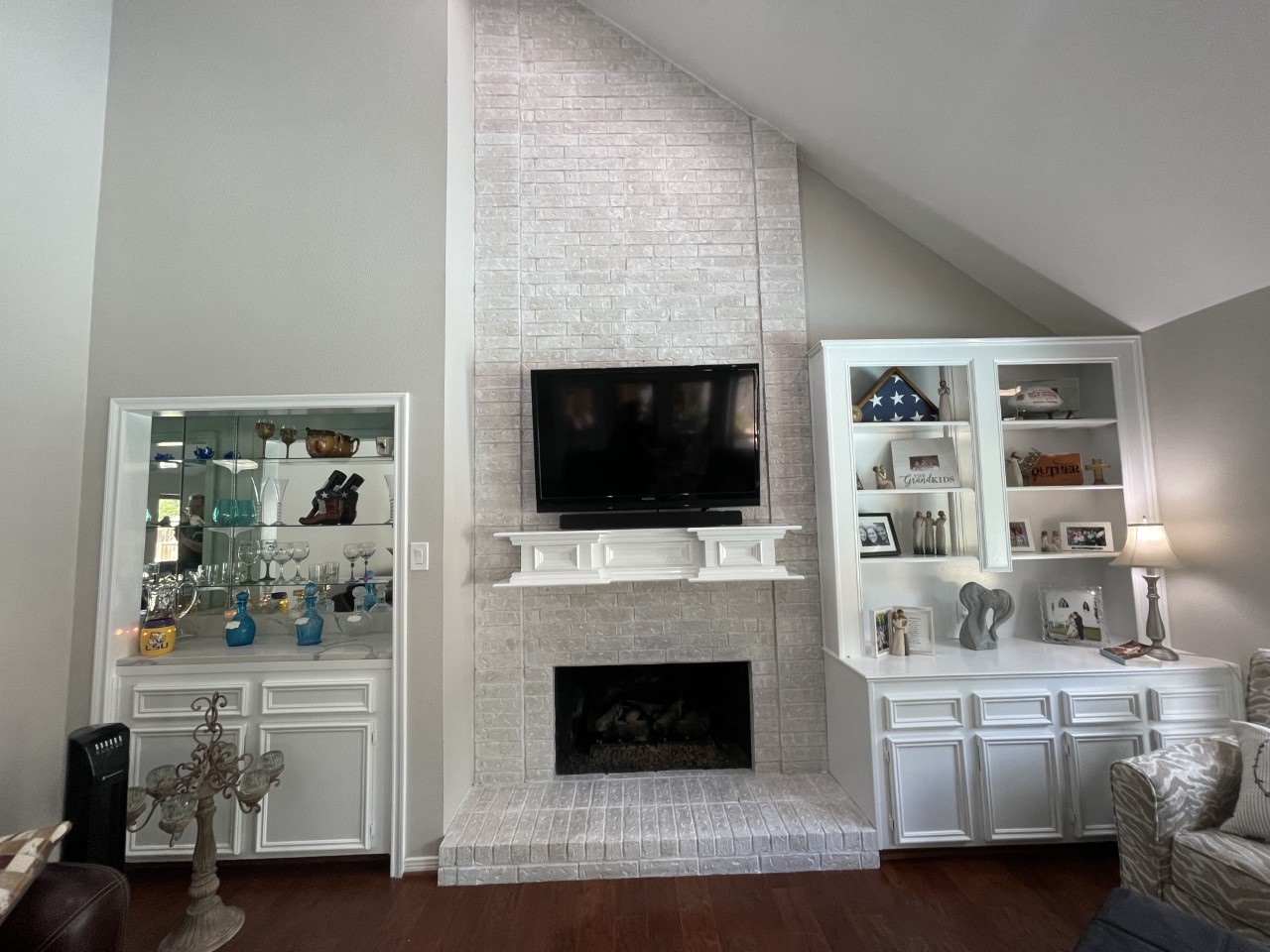 brick interior before whitewashing