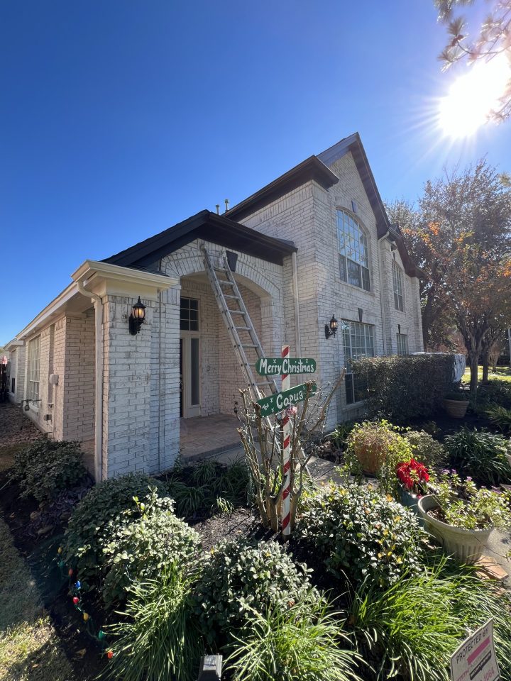 residential exterior after lime wash