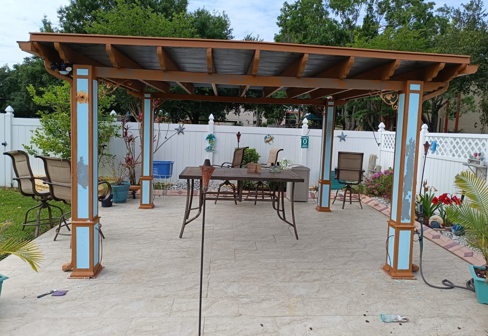 Exterior Pergola Patio Painting Lakeland, FL Before