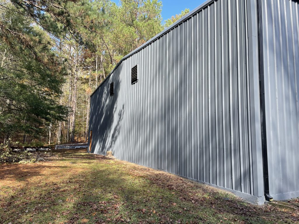 Commercial Exterior Metal Siding Painting Before & After After