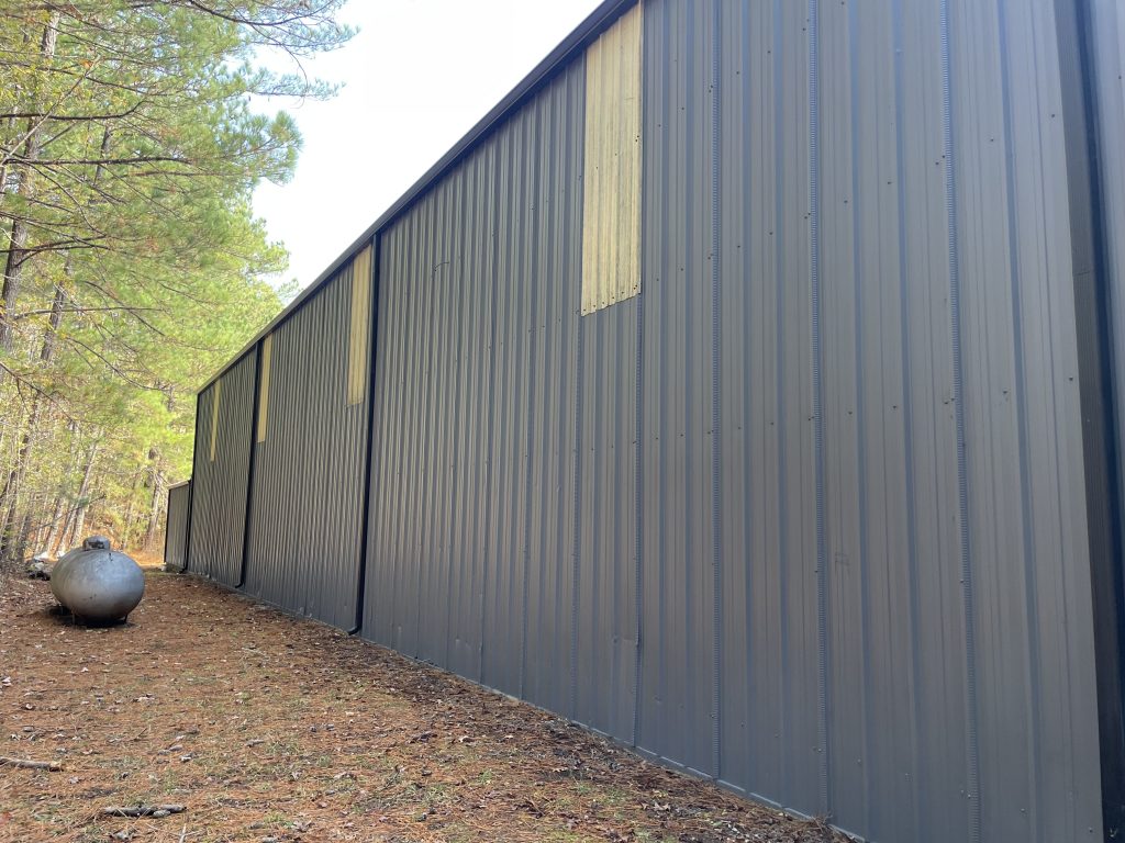Commercial Exterior Metal Siding Painting Before & After After