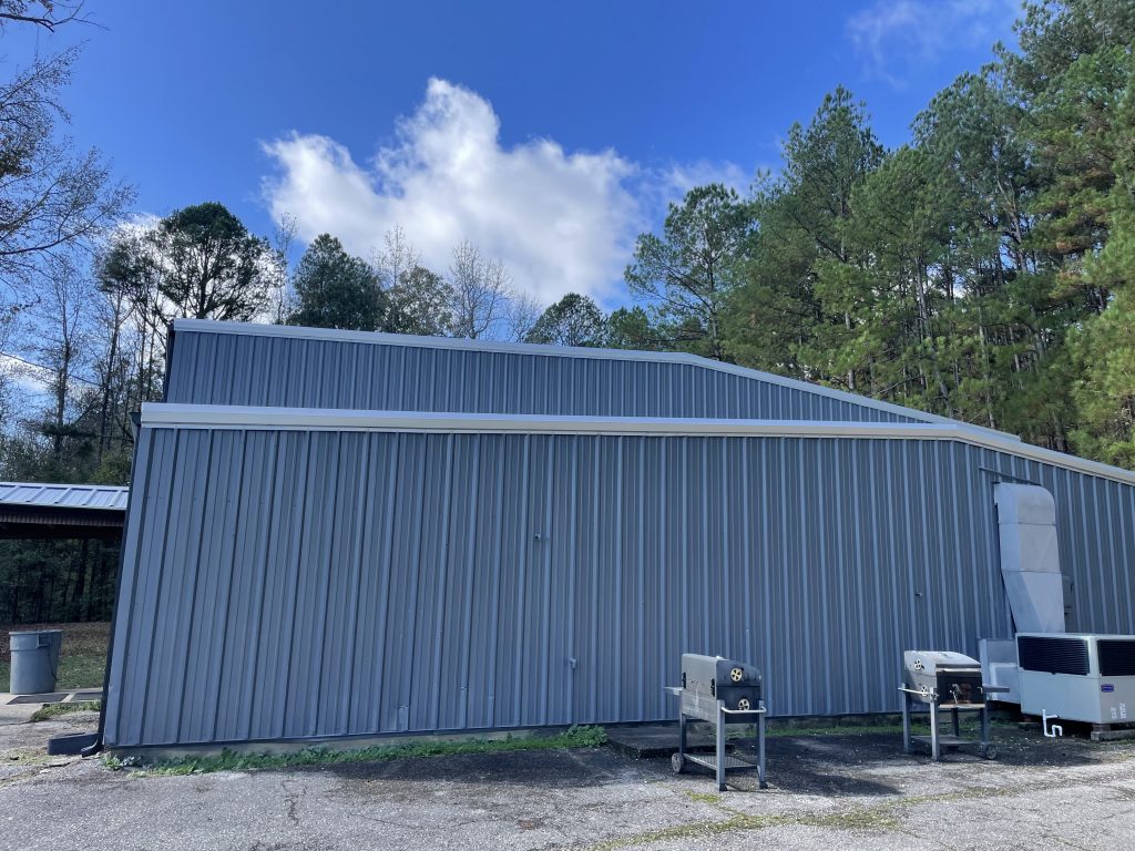 Commercial Exterior Metal Siding Painting Before & After After