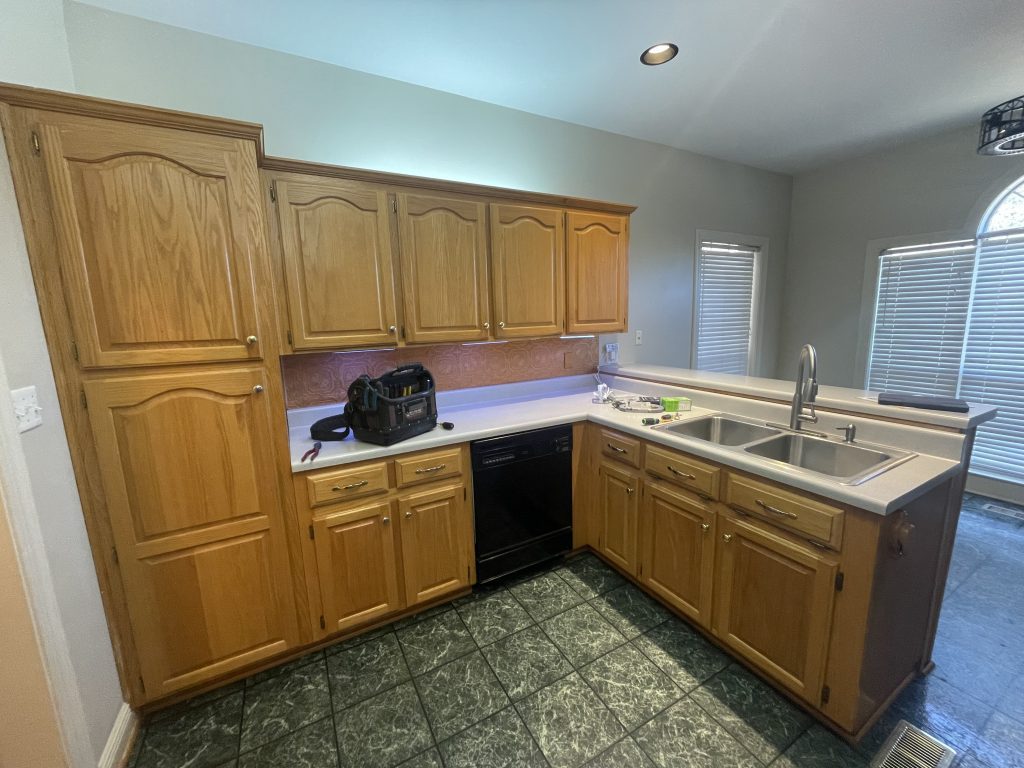 Kitchen Cabinet Painting Before & After Before