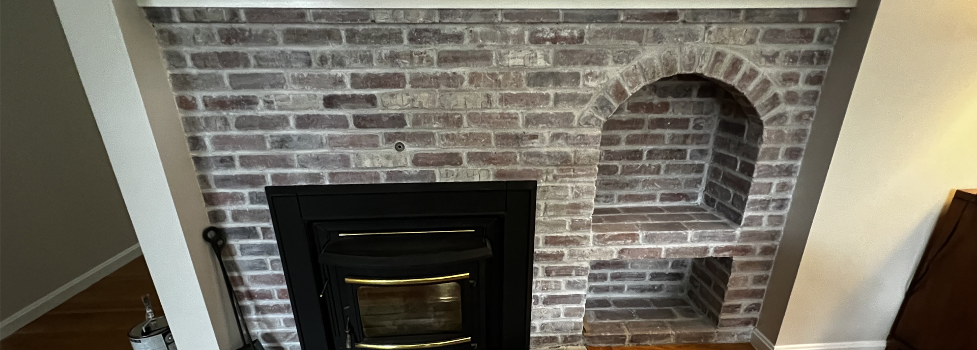 Hollis, NH White Wash Fire Place