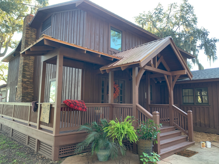 Cedar Siding Stained Home After