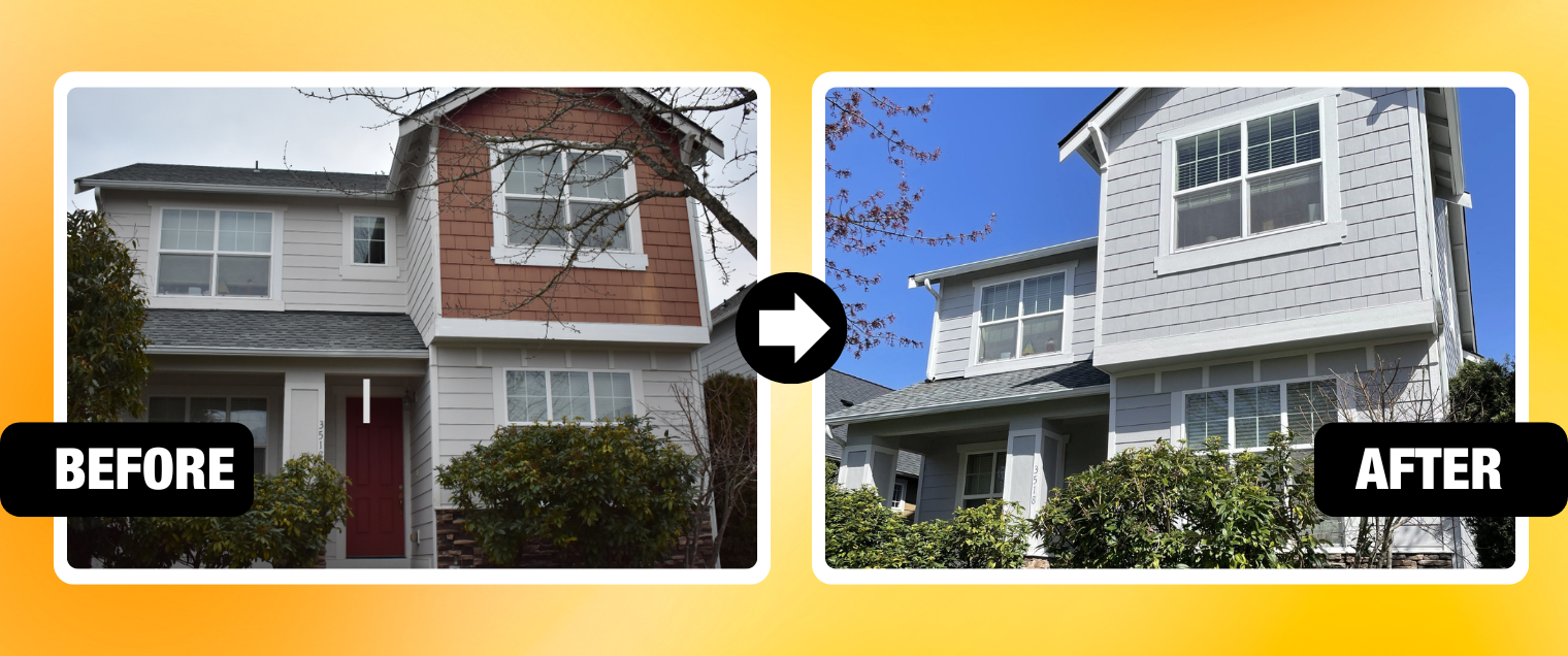Before and After Exterior Painting in Lacey, WA