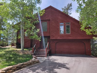 stained wooden house exterior