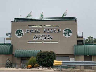 football stadium exterior painting project